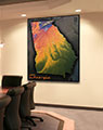 Business Conference Room with Wall Map of Georgia Topography