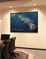 Business Conference Room with Topographical Hawaii Map