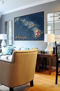 Hawaii Map as Home Decor