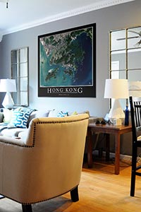 Hong Kong Aerial Map as Home Decor