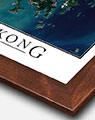 High Resolution Hong Kong Image with Walnut Wood Frame