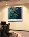 Business Conference Room with Hong Kong and Shenzhen Satellite Map