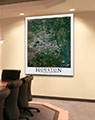 Business Conference Room with Houston City Wall Map