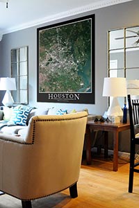 Houston Aerial Map as Home Decor