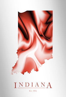 Artistic Poster of Indiana Map