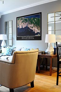 Istanbul Aerial Map as Home Decor