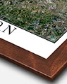 Satellite Image of London with Walnut Wood Frame