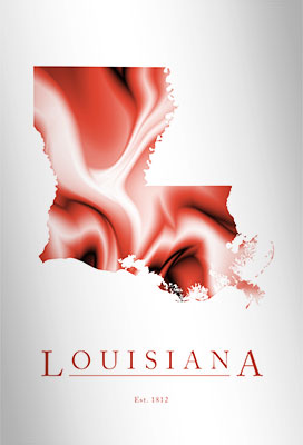 Artistic Poster of Louisiana Map