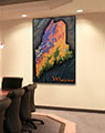 Business Conference Room with Wall Map of Maine Topography