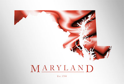 Artistic Poster of Maryland Map