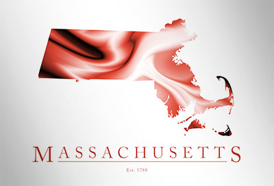 Artistic Poster of Massachusetts Map
