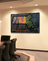 Business Conference Room with Massachusetts Terrain Map