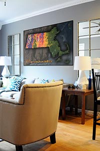 Massachusetts Map as Home Decor