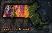 Massachusetts Topographic Physical Wall Map