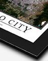 Mexico City Satellite Map with Black Frame