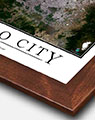 Satellite Image of Mexico City with Walnut Wood Frame