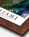 Miami Aerial Poster with Walnut Wood Frame