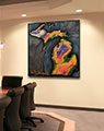 Business Conference Room with Physical Wall Map of Michigan