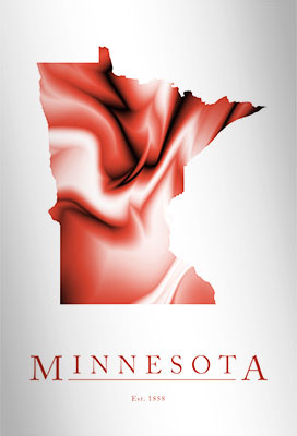 Artistic Poster of Minnesota Map