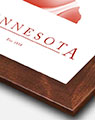 Minnesota Artistic Map with Walnut Wood Frame