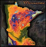 Topographic Physical Wall Map of Minnesota