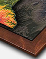 3D Minnesota Elevation Map with Walnut Wood Frame