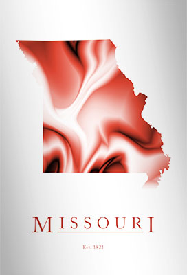 Artistic Poster of Missouri Map