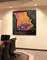 Business Conference Room with Terrain Map of Missouri