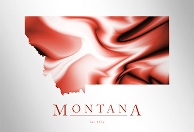 Artistic Poster of Montana Map