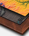 Montana Terrain Map with Walnut Wood Frame