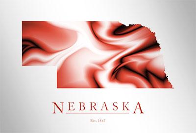 Artistic Poster of Nebraska Map