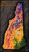 Topographic New Hampshire Physical Wall Map
