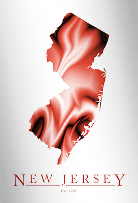 Artistic Poster of New Jersey Map