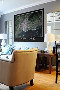 New York City Aerial Map as Home Decor