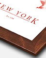 New York Artistic Map with Walnut Wood Frame