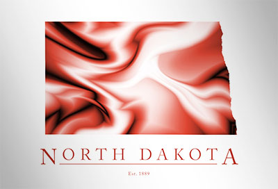 Artistic Poster of North Dakota Map