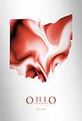 Artistic Poster of Ohio Map