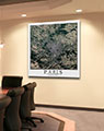 Business Conference Room with Satellite Image of Paris