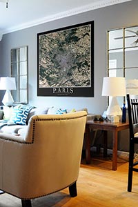 Paris Aerial Map as Home Decor