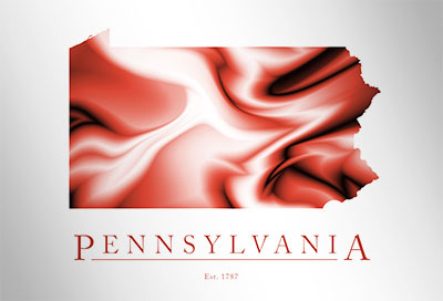 Artistic Poster of Pennsylvania Map