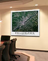 Business Conference Room with High Resolution Philadelphia Image