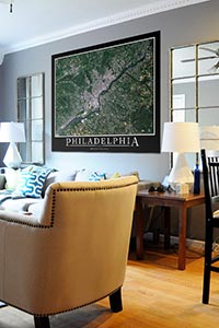 Philadelphia Aerial Map as Home Decor