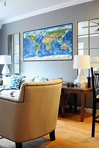 World Physical Map Poster as Home Decor