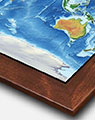 3D Physical Map Poster with Walnut Wood Frame