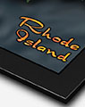 Terrain Map of Rhode Island with Black Frame