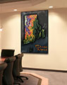 Business Conference Room with Topographical Rhode Island Wall Map