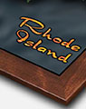 Rhode Island 3d Elevation Map with Walnut Wood Frame