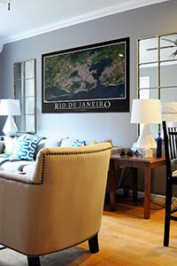 Rio de Janeiro Aerial Map as Home Decor