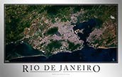 Aerial Image Satellite Map of Rio de Janeiro Poster