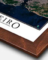 Rio de Janeiro Aerial Poster with Walnut Wood Frame